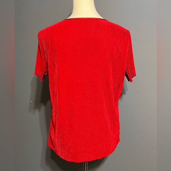 Alfred Dunner red tiered short sleeve top size petite medium ￼ - Picture 2 of 6